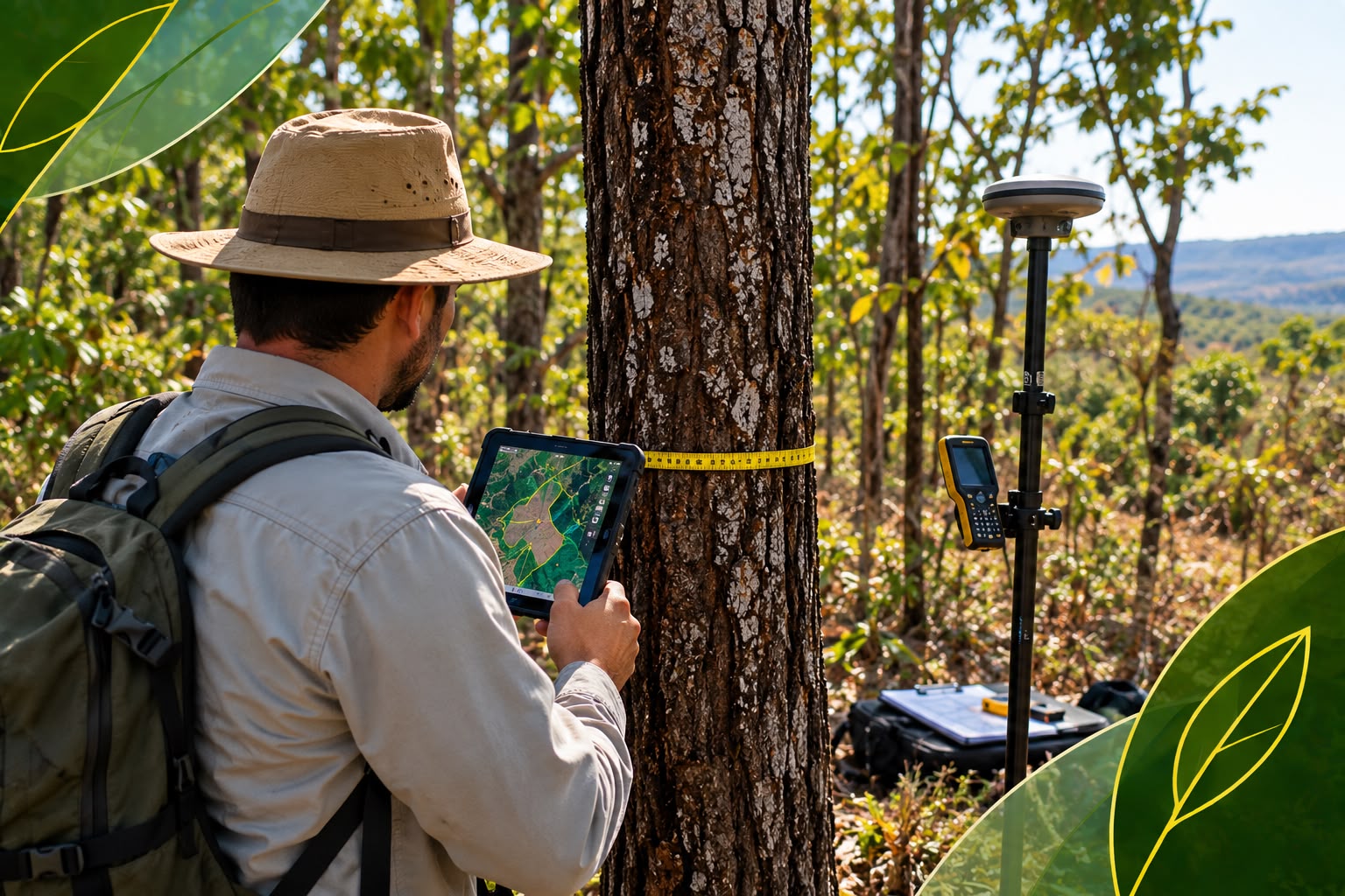 Levantamento de campo com geotecnologia em área florestal