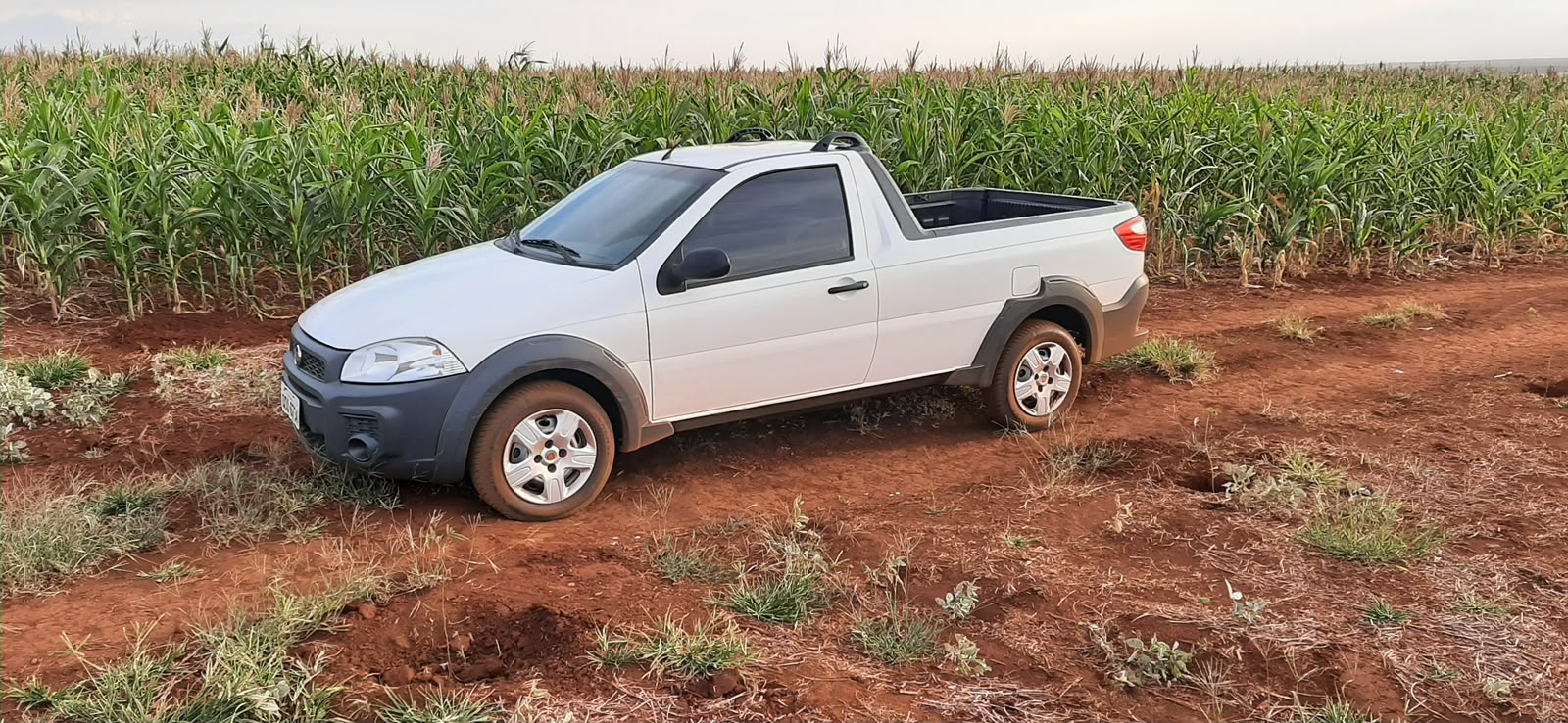 Veículo da OhhiraGreen em atendimento de campo em lavoura de milho